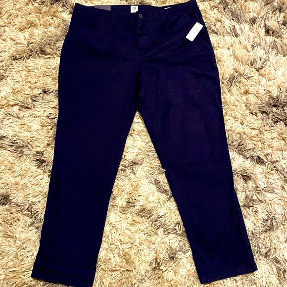 GAP | Pants u0026 Jumpsuits | Nwt Gap Womens 4 Mid Rise Stretch Twill  Girlfriend Khakis With Washwell Indigo | Poshmark